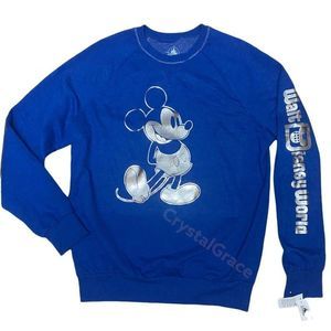 Disney World Wishes Sweatshirt Mickey Mouse Foil Jersey Ears Lounge